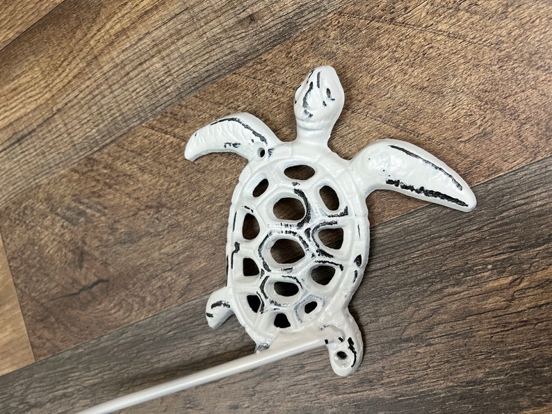 Sea Turtle Paper Towel Holder, PICK YOUR COLOR, Bathroom Towel Bar, Nature, Wall Bath Towel Hanger, Beach Cottage, Lake house bath image 8