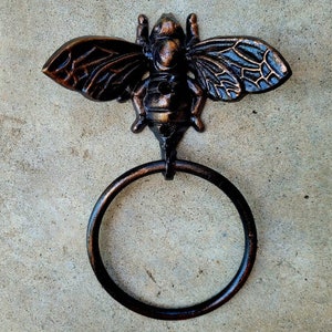Bee Towel Hook, Bathroom Towel Hanger, Nature, Wall Hook, Bath towel ring, Queen Bee, bumblebee, original design, new fixture
