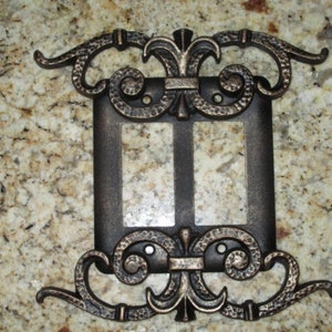 Metal Double Rocker Switch Plate Cover | PICK YOUR COLOR | Two Toggle | Decora switch plate wall cover | Two rocker wall decor