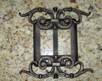 Metal Double Rocker Switch Plate Cover | PICK YOUR COLOR | Two Toggle | Decora switch plate wall cover | Two rocker wall decor