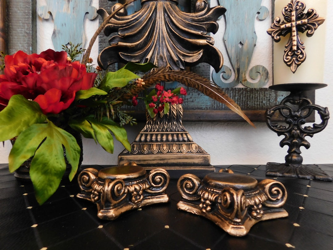 TWO Gold Capital Candleholder for Votive Candles PICK Your COLOR Rose