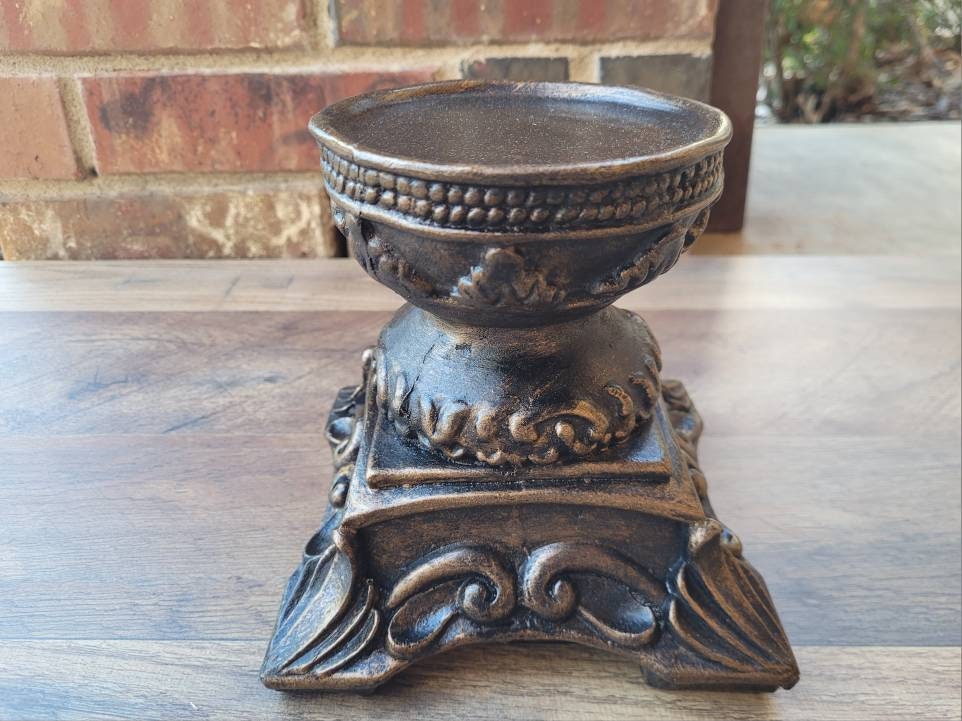 Tuscan Riser Pillar Candleholder | PICK YOUR COLOR | Old World Tuscan Decor | Royal ...