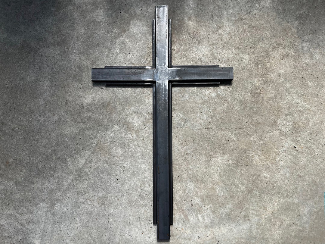Large Iron Wall Cross. Handmade. 36 Inches Tall. Etsy