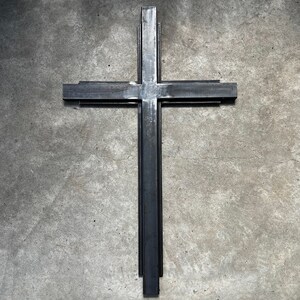 Large Iron Wall Cross. Handmade. 36 inches tall.