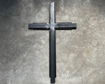 Large Iron Wall Cross. Handmade. 36 inches tall.