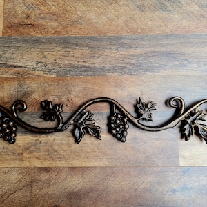 Grapevine Topper Cast Iron 21.5 Pediment wine cellar decor wine decor French Country Tuscan valance FleurDeLisJunkie image 9