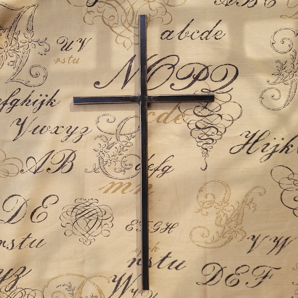 Iron Wall Cross. Handmade and hand painted. 18 inches tall. Original Design.
