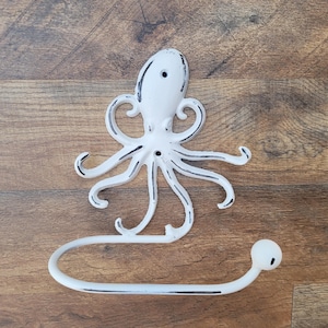 Octopus Toilettenpapierhalter, TP Halter, Toilettenpapierhalter, Shabby Chic Wandhaken, Strandhaus, Haus am See Badezimmer Dekor, Badewannenzubehör