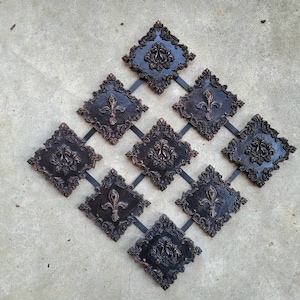 Fleur de Lis Wall Plaque Decor. Hand Finished. French Fleurs Wall decor.