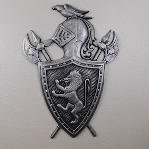 Lion Shield Knight Eagle Medieval Wall Decor | PICK YOUR COLOR | Metal Art Fleur de Lis Coat of Arms Shield Knight  FleurDeLisJunkie Royal