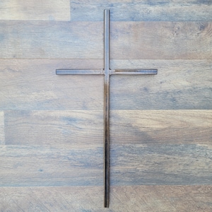 Iron Wall Cross. Handmade and hand painted. 18 inches tall. Original Design.