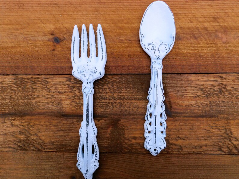 Kitchen Wall Decor Spoon And Fork Art Breakfast Room Farmhouse