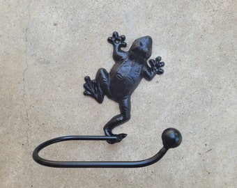 Black Frog Toilet Paper Holder for Bathroom Storage, TP Holder, Choose your Color, Frog decor, Nature Beach Sea Jungle  Rainforest Toad