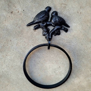 Birds Towel Hook, Bathroom Towel Hanger, Nature, Wall Hook, Bath towel ring, bird bathroom decor, bathroom hardware, bathroom fixture.