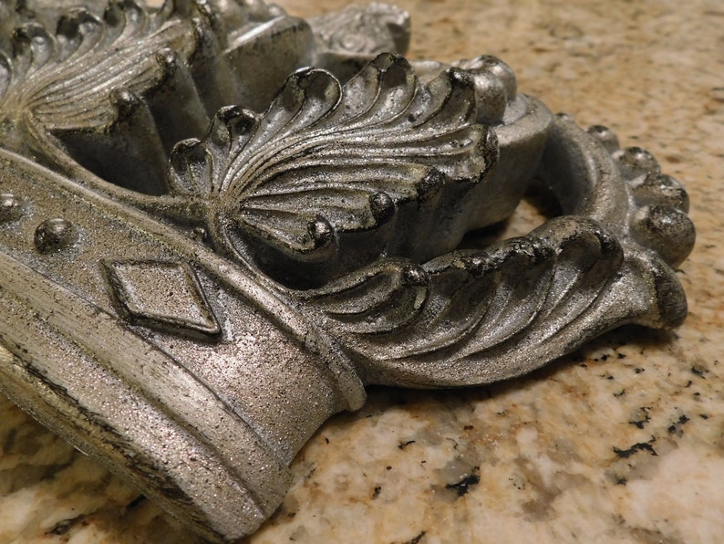 Crown Wall Decor in Antique Silver finish Etsy