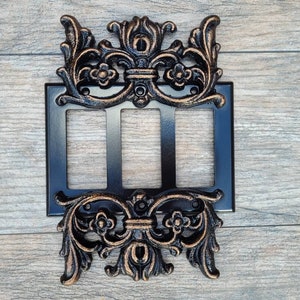 Triple Rocker Switch Plate | PICK YOUR COLOR |  3 gang Rocker Cover | Three Rocker Plate Cover | Light Switch Cover | Decora