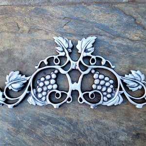 Wine Cellar Wall Decor Metal Wall Hanging Grapevine Decor | PICK YOUR COLOR | Wall Pediment Door Topper, silver grape kitchen Tuscan