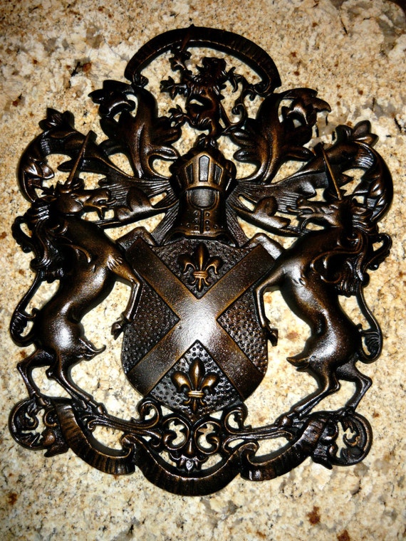 Coat of Arms Wall Plaque Medieval Shield PICK YOUR COLOR Knight