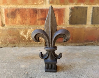 Cast Iron Fleur De Lis Finial | PICK YOUR COLOR | Fence Decor, French Country Home Decor, Garden Backyard Decor, Fencing Supplies Top Rail