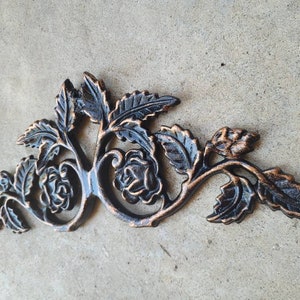 Iron Over door Topper Rose Pediment PICK YOUR COLOR Metal Old World Victorian Kitchen Cabinet Hardware Wall Plaque FleurDeLisJunkie image 5