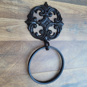 Ornate Towel Ring | PICK YOUR COLOR | Towel Hook | Towel Hanger | Tuscan | Unique Bathroom Hardware | Fleurdelisjunkie