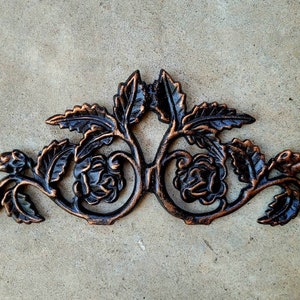 Iron Over door Topper Rose Pediment PICK YOUR COLOR Metal Old World Victorian Kitchen Cabinet Hardware Wall Plaque FleurDeLisJunkie image 1