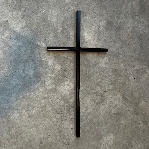 Iron Wall Cross. Handmade and hand painted. 18 inches tall. Original Design.