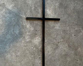 Iron Wall Cross. Handmade and hand painted. 18 inches tall. Original Design.