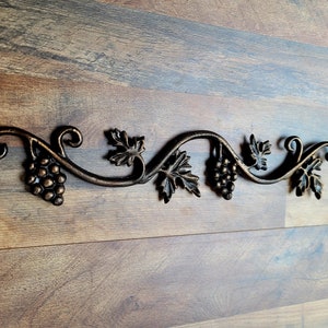 Grapevine Topper Cast Iron 21.5 Pediment wine cellar decor wine decor French Country Tuscan valance FleurDeLisJunkie image 3