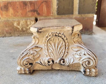 Pillar Capital Candleholder. PICK YOUR COLOR. Shabby White, French Country home decor. Handmade and Hand finished.  FleurDeLisJunkie