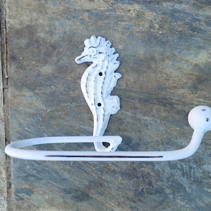 Seahorse Toilet Paper Holder, PICK Your COLOR, TP Holder, Toilet Tissue Holder, Shabby Chic Wall Hook, Beach Cottage, Lake house bathroom