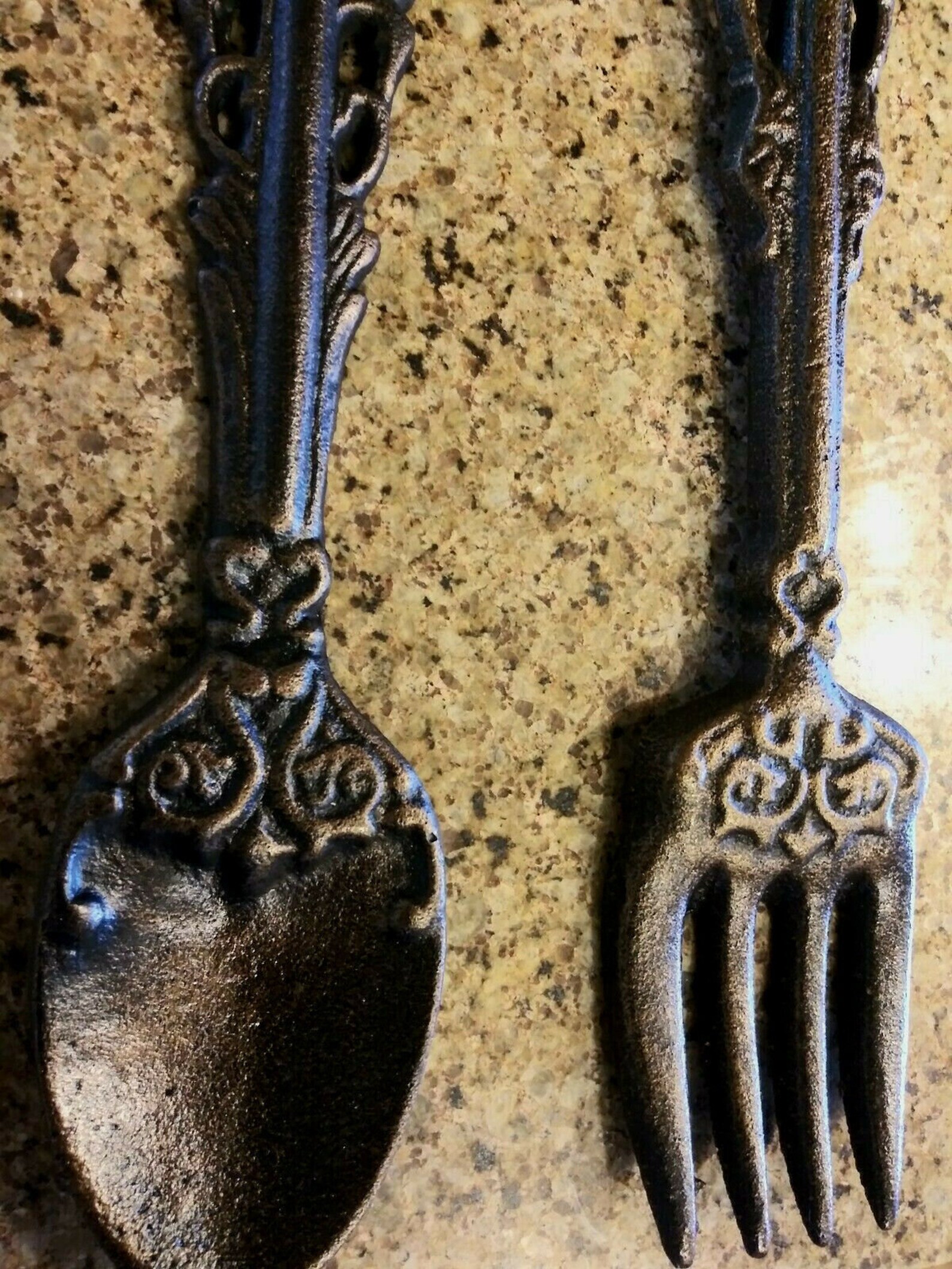 Kitchen Wall Decor Fork and Spoon PICK YOUR COLOR Utensils Etsy