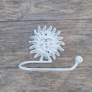 Sun Toilet Paper Holder, TP Holder, Toilet Tissue Holder, towel Wall Hook hanger, Iron Sun TP holder, Celestial Bathroom, Moon Shabby chic image 5