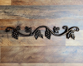 Grapevine | Topper | Cast Iron | 21.5&quot; | Pediment | wine cellar decor | wine decor | French Country | Tuscan | valance | FleurDeLisJunkie