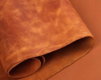 Cat Brown Full Grain Crazy Horse Cowhide Leather Hide – 1.6mm (4oz) - 2 Sqmt - Vegetable Tanned Leather for DIY, Craft, Premium Leather
