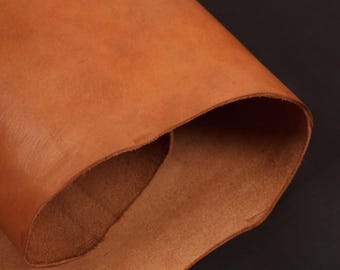Premium Cinnamon Brown Full Grain Leather – 100% Genuine – Vegetable Tanned | 1.8mm (5oz) | 20–25 Sq Ft, Brown Full Hide Thick Leather