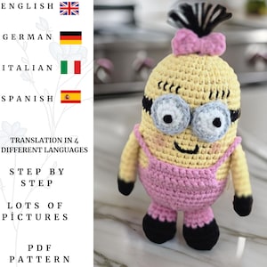 Fancy Amigurumi Minion Crochet Pattern, DIY Plush Toy, Easy Crochet PDF, Crochet Your Own Fancy Minion, Cute Fancy Minion Plush,