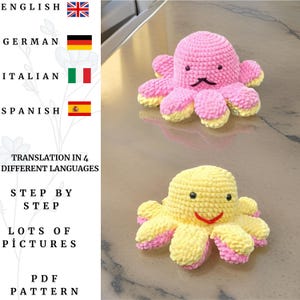 Reversible Mood Octopus Amigurumi Pattern, Crochet Fun for All Skill Levels, Crochet Mood Octopus Pattern, Create Your Own Plush Friend