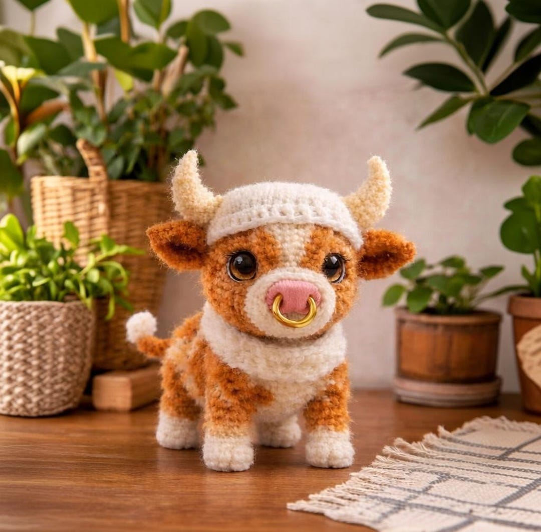 Cute Bull Amigurumi Crochet Pattern | Bull Plush Toy Pattern | Cute ...