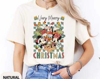 Vintage Mickey and Friends Very Merry Christmas Shirt, Mickey And Friends Xmas Retro Shirt, Disney Mickey's Very Merry Christmas Shirt