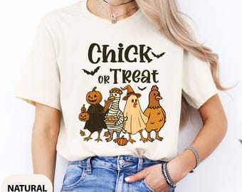 Chick Or Treat Halloween Shirt: Funny Chicken Fall T-Shirt