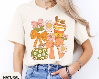 Coquette Halloween Shirt: Retro Pumpkin & Bow Tee