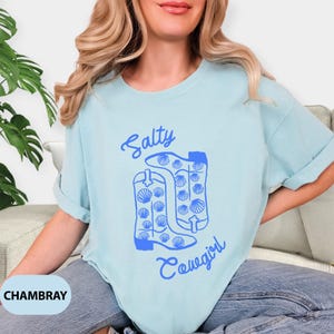 Salty Cowgirl Comfort Colors Shirt: Vintage Western Graphic Tee