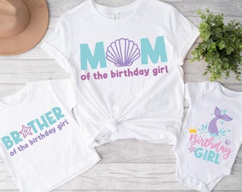 Mermaid Birthday Girl Shirt: Matching Family Under The Sea Party