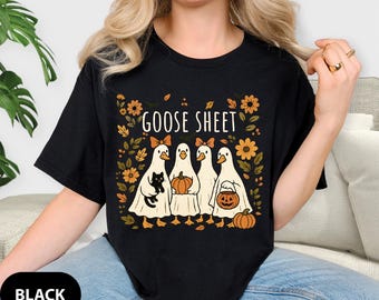 Comfort Colors Goose Halloween Shirt: Funny Ghost Fall Tee