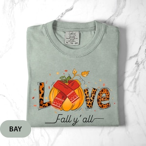 Comfort Colors Leopard Print Thanksgiving Shirt - Love Fall Y&#39;all