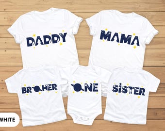 Personalized Space Birthday Family T-Shirt: Astronaut First Birthday Tee