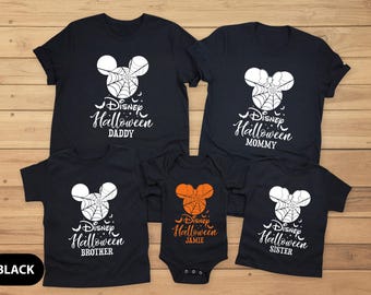 Custom Mickey Halloween Shirt, Custom Disney Halloween Family Shirts with Personalized Names – Matching Spooky Tees for the Whole Family