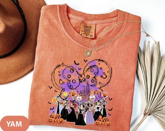 Comfort Colors Disney Princess Minnie Head Halloween Shirt, Disneyland Princesses Happy Halloween Shirt, Disney World Spooky Season Shirt