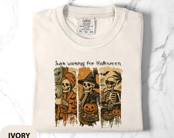 Comfort Colors Halloween Skull Shirt: Funny Skeleton Tee